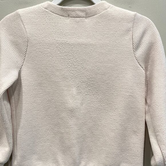 Madewell Ottoman Rib Cardigan Top Bleached Linen - Size: XS - Picture 5 of 10